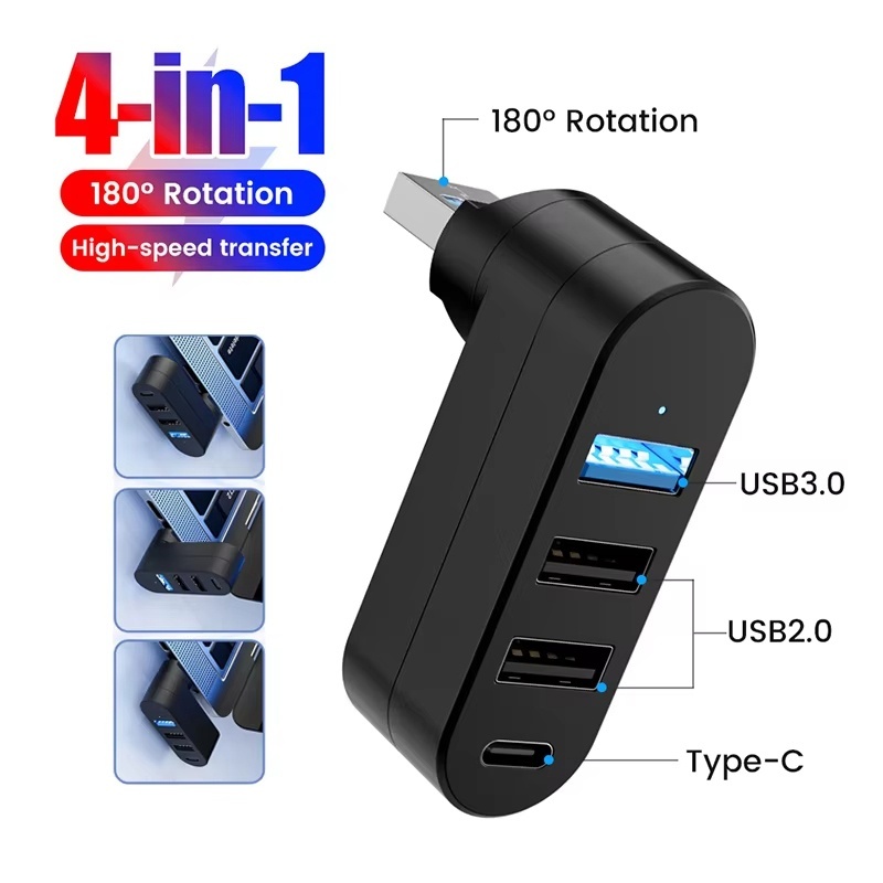 Laptop Accessories And Gadgets - USB-Hub 3.0 Mini-Splitter-Box 4 Ports 180