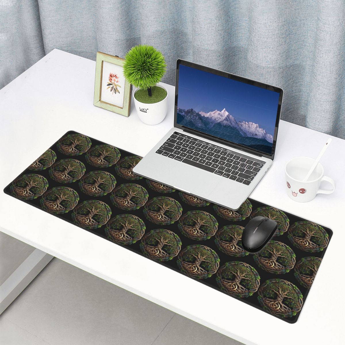 Laptop Accessories World - Große Mausmatte mit Bibel-Motiv Lebensbaum, Gamer-PC-Laptop-Matten,