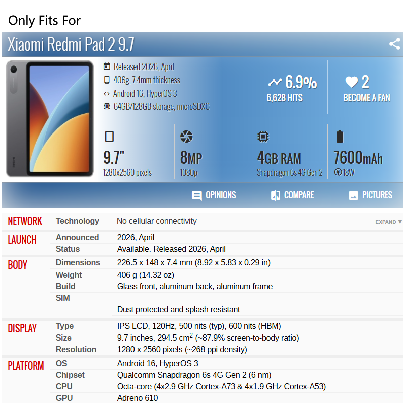Hülle für Redmi Pad 2 9.7 mit  – Keyboard Cover Silicone Bewertung und Preis